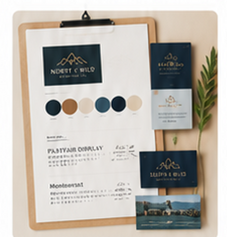 Custom graphic design brand board and identity materials